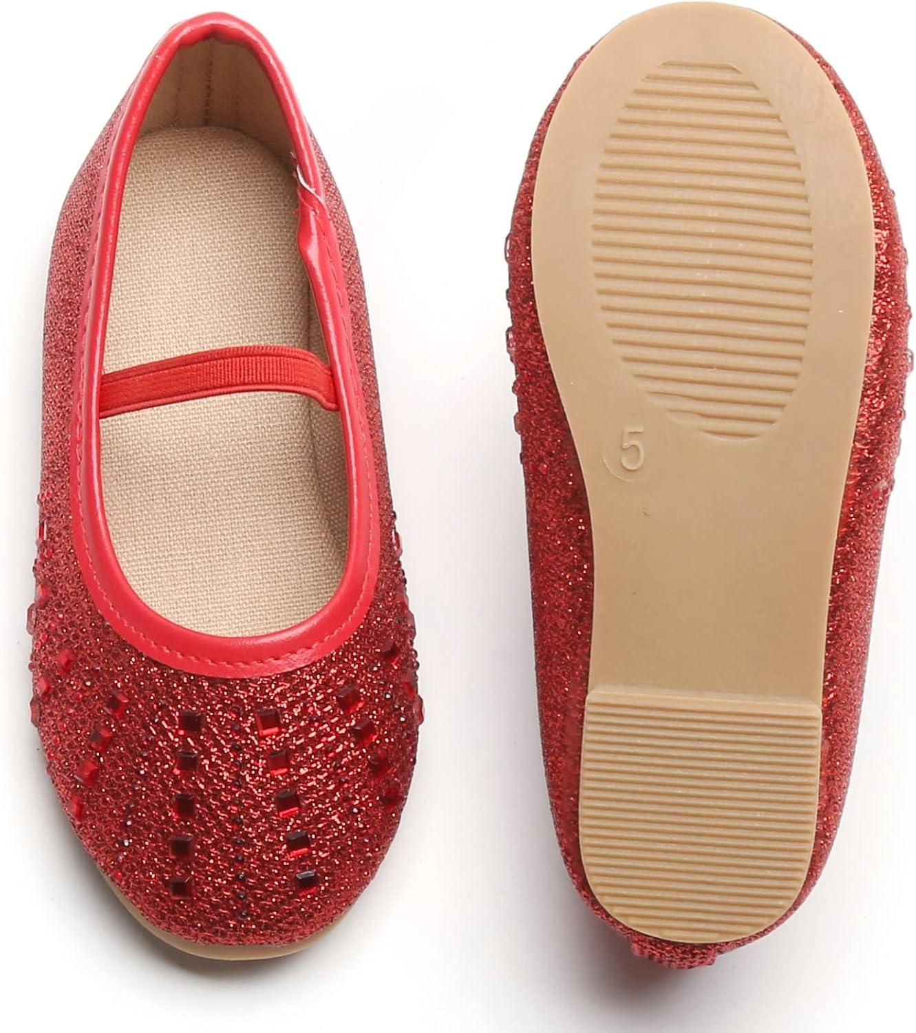 imageKolan Toddler Little Girls Mary Jane Ballet Flat Dress ShoesKh22red