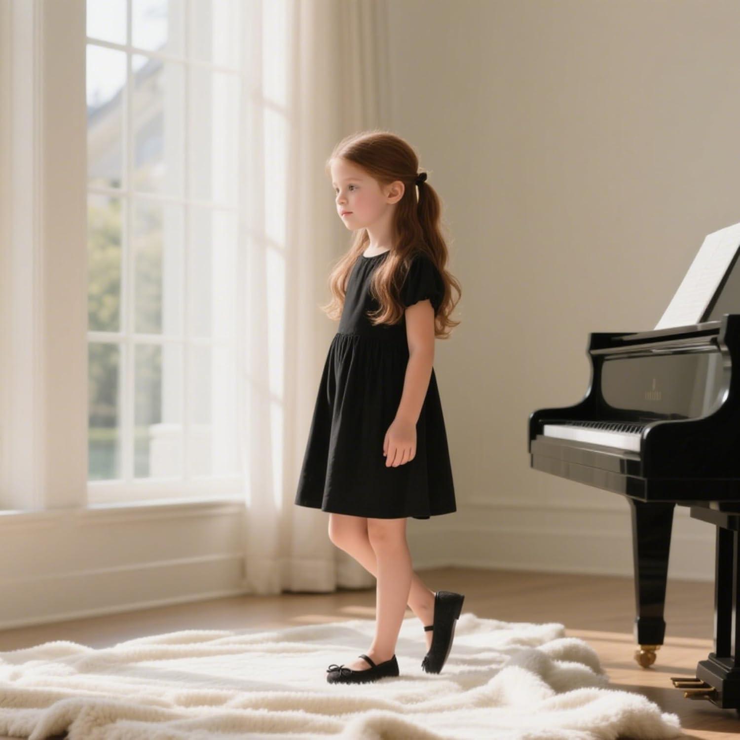 imageKolan Toddler Little Girls Mary Jane Ballet Flat Dress ShoesKh23black