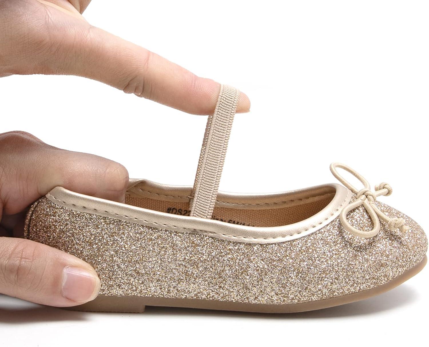 imageKolan Toddler Little Girls Mary Jane Ballet Flat Dress ShoesKh23gold