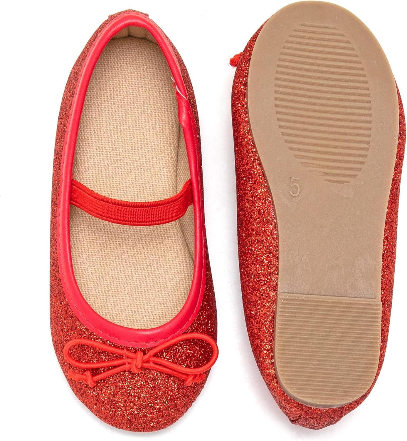 imageKolan Toddler Little Girls Mary Jane Ballet Flat Dress ShoesKh23red