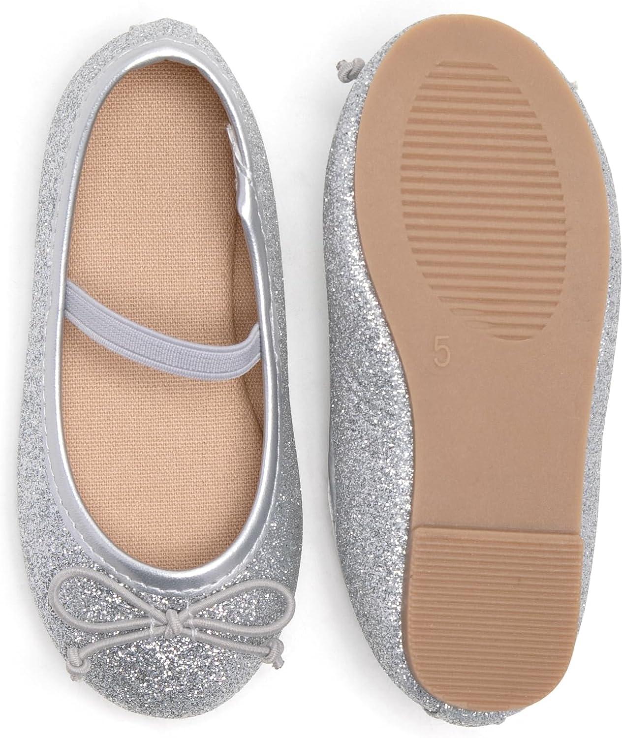 imageKolan Toddler Little Girls Mary Jane Ballet Flat Dress ShoesKh23silver