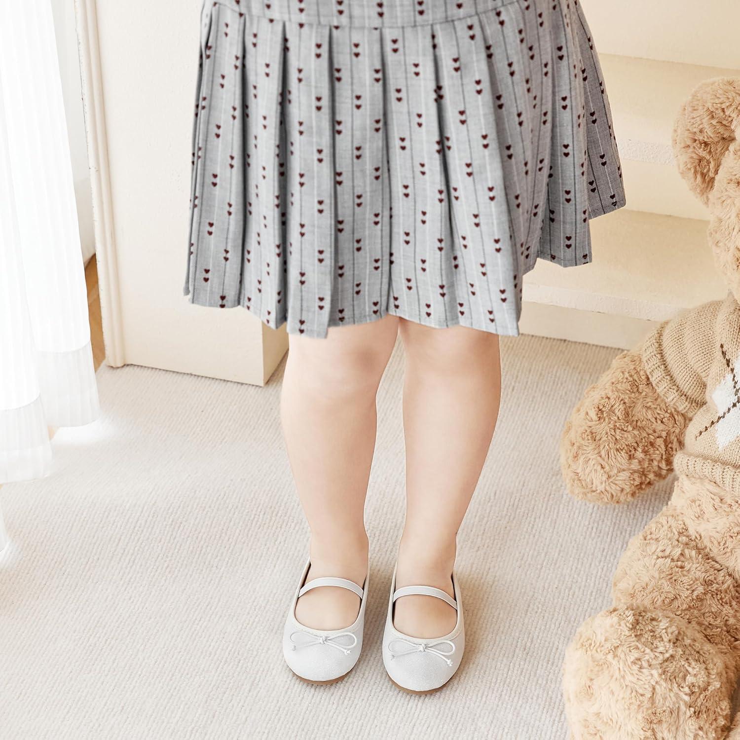 imageKolan Toddler Little Girls Mary Jane Ballet Flat Dress ShoesKh23white