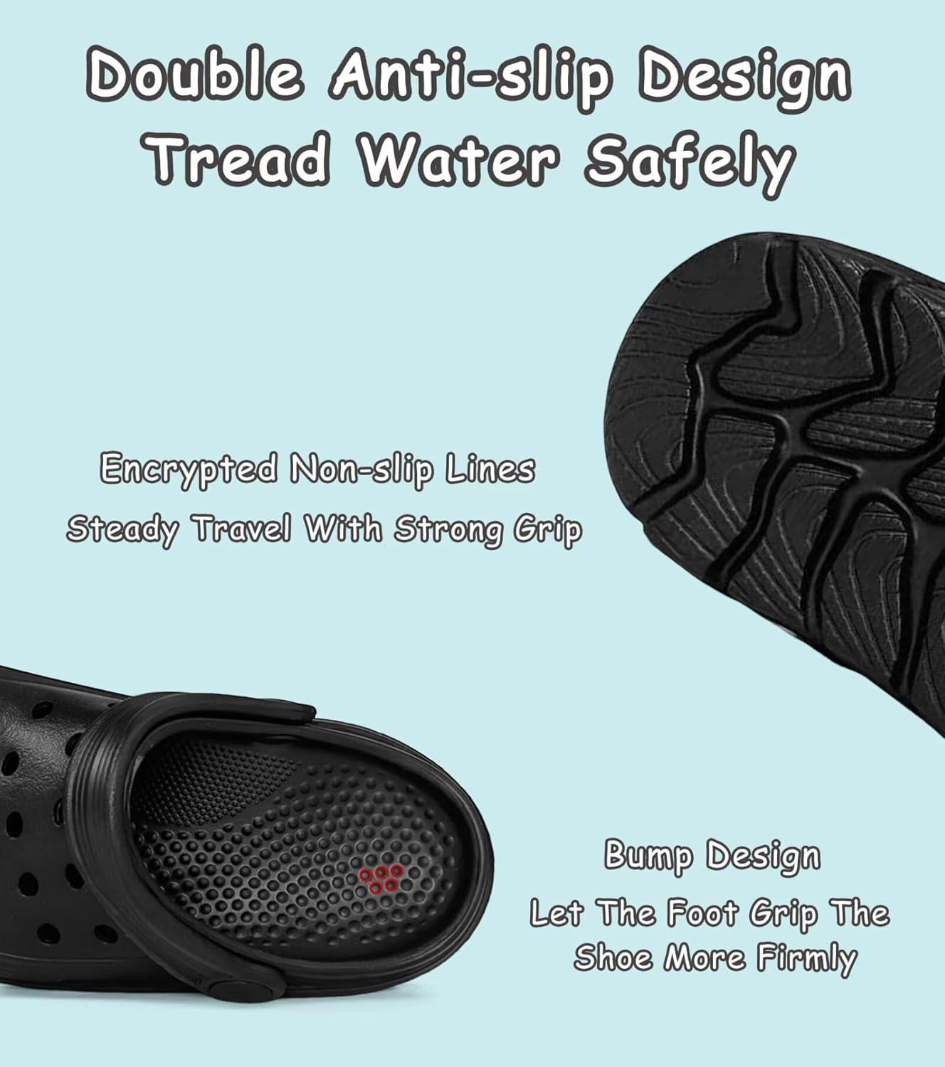 imageToddler Kids Garden Clog Slip On Slide Sandals Beach Water ShoesBlack