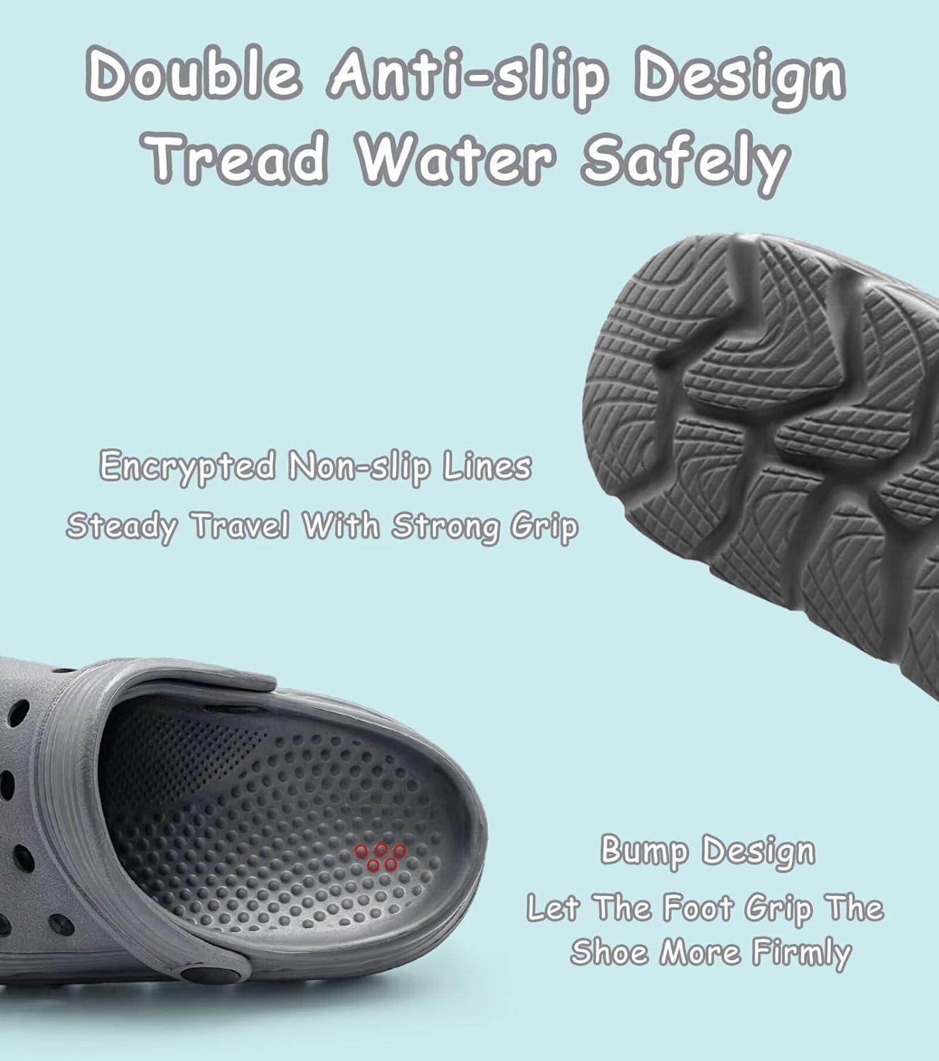 imageToddler Kids Garden Clog Slip On Slide Sandals Beach Water ShoesGrey