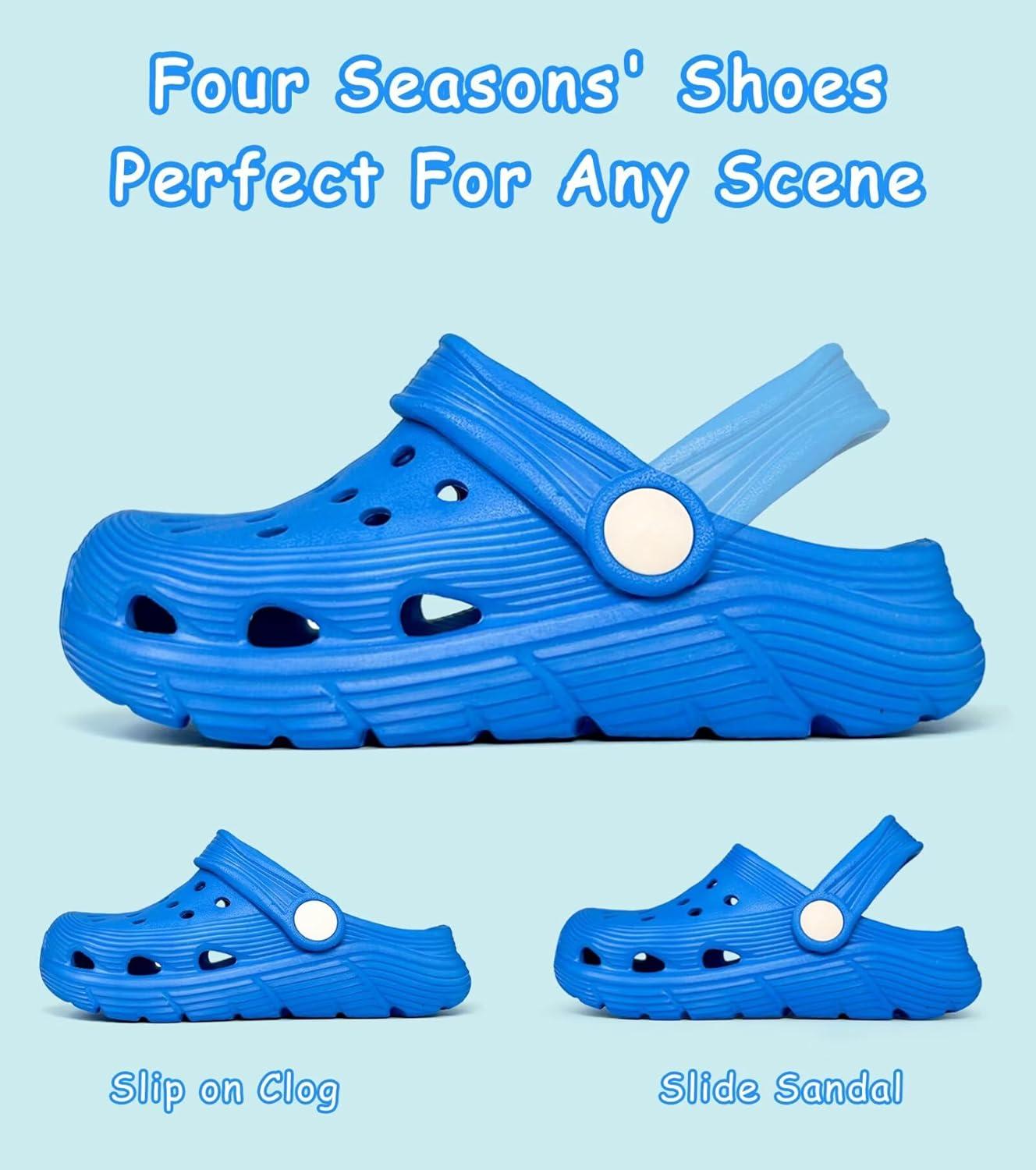 imageToddler Kids Garden Clog Slip On Slide Sandals Beach Water ShoesKlein Blue