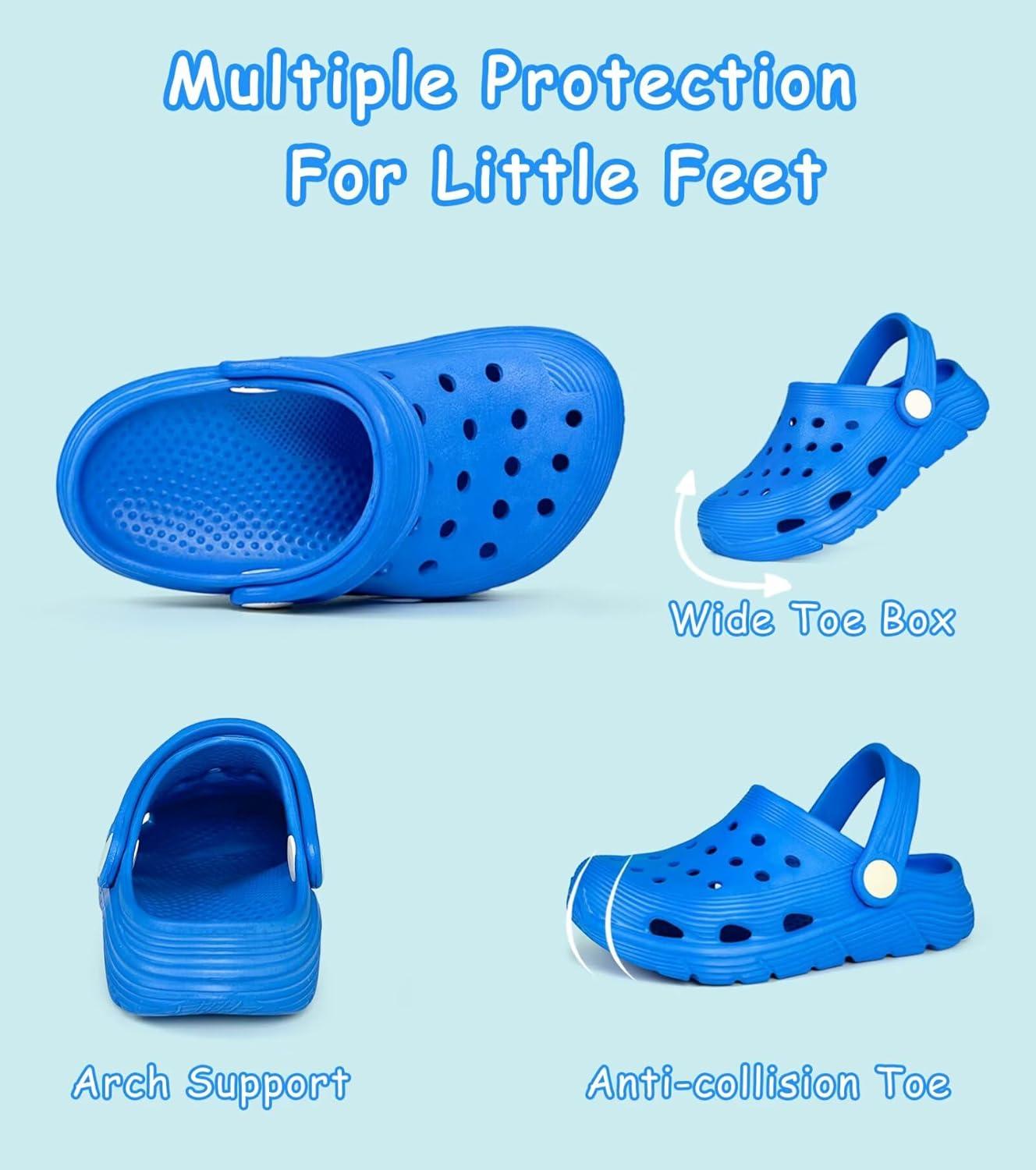 imageToddler Kids Garden Clog Slip On Slide Sandals Beach Water ShoesKlein Blue