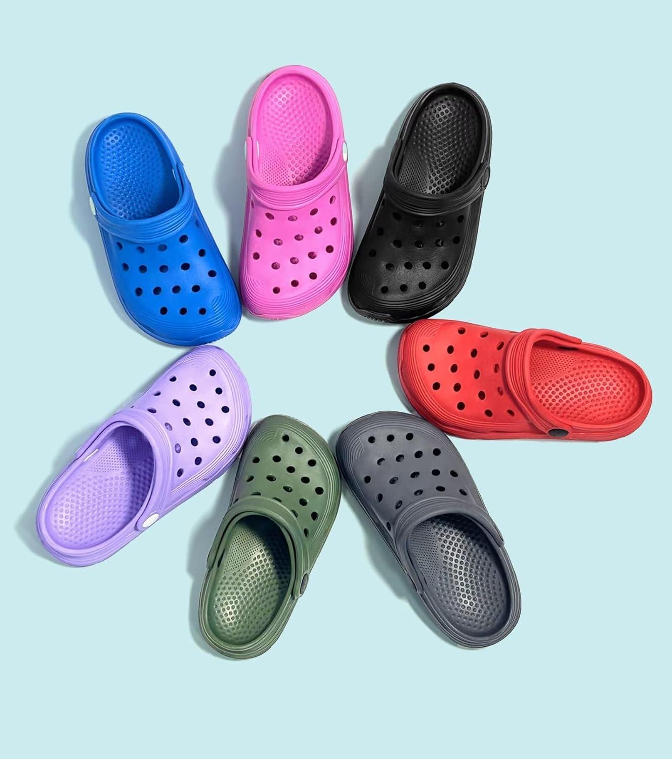 imageToddler Kids Garden Clog Slip On Slide Sandals Beach Water ShoesKlein Blue