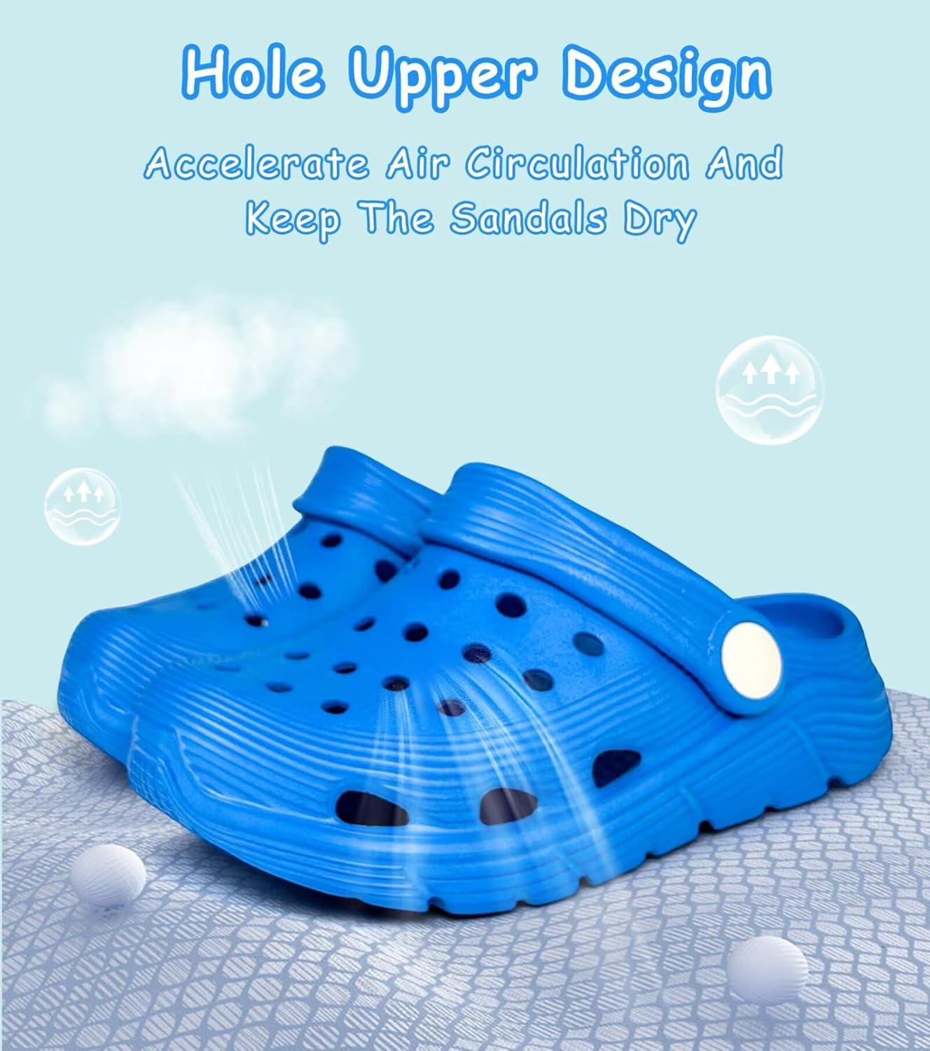 imageToddler Kids Garden Clog Slip On Slide Sandals Beach Water ShoesKlein Blue