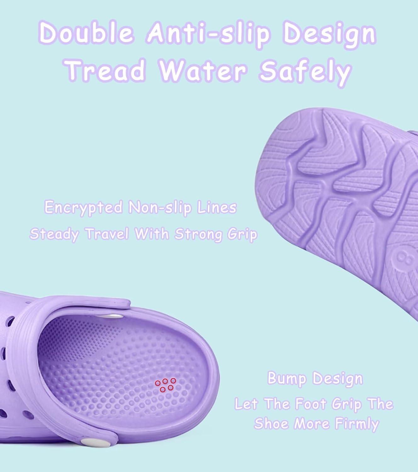 imageToddler Kids Garden Clog Slip On Slide Sandals Beach Water ShoesPurple