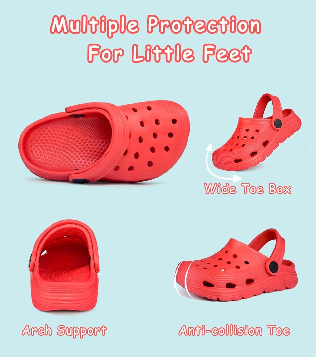 imageToddler Kids Garden Clog Slip On Slide Sandals Beach Water ShoesRed