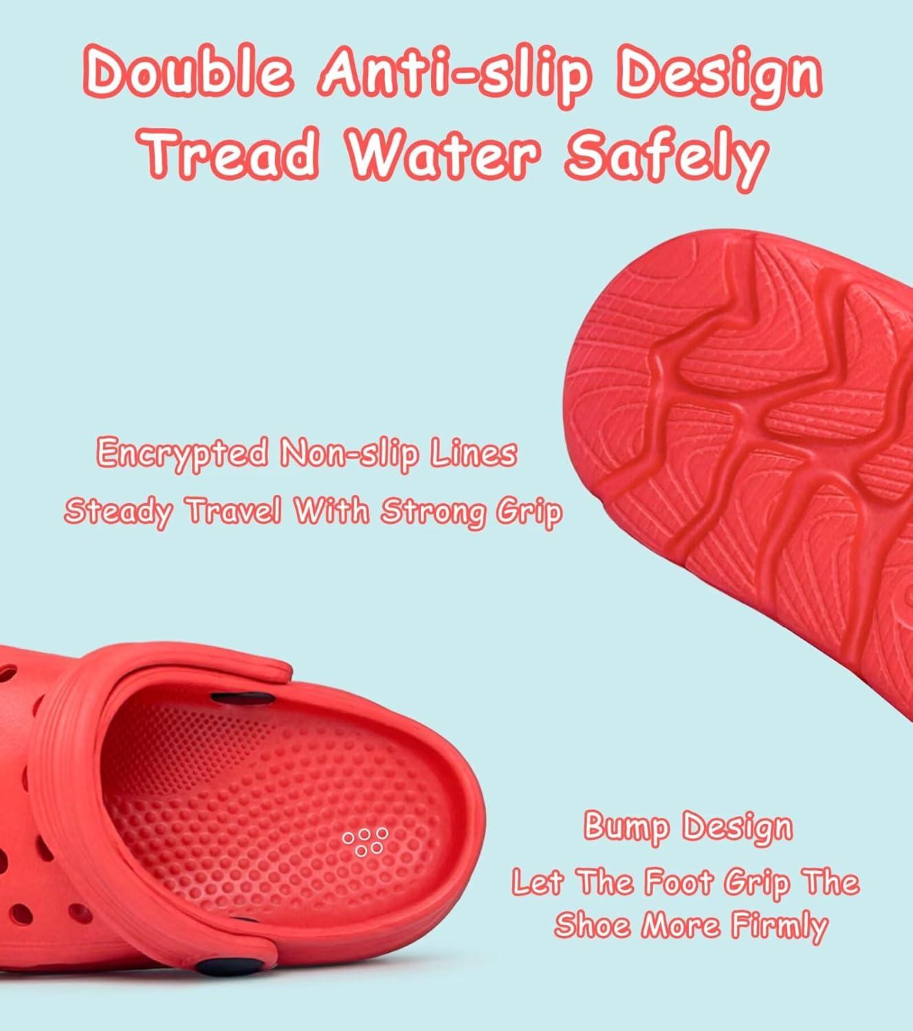 imageToddler Kids Garden Clog Slip On Slide Sandals Beach Water ShoesRed