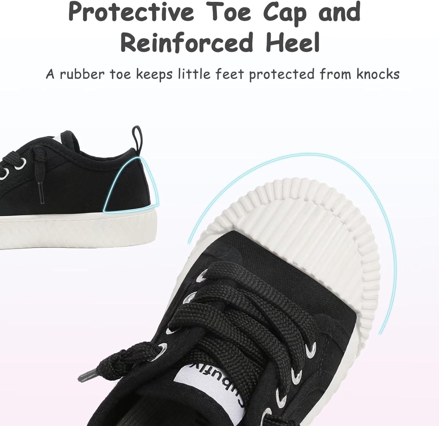 imageToddler Shoes Boys Girls Slip On Canvas SneakersBlack