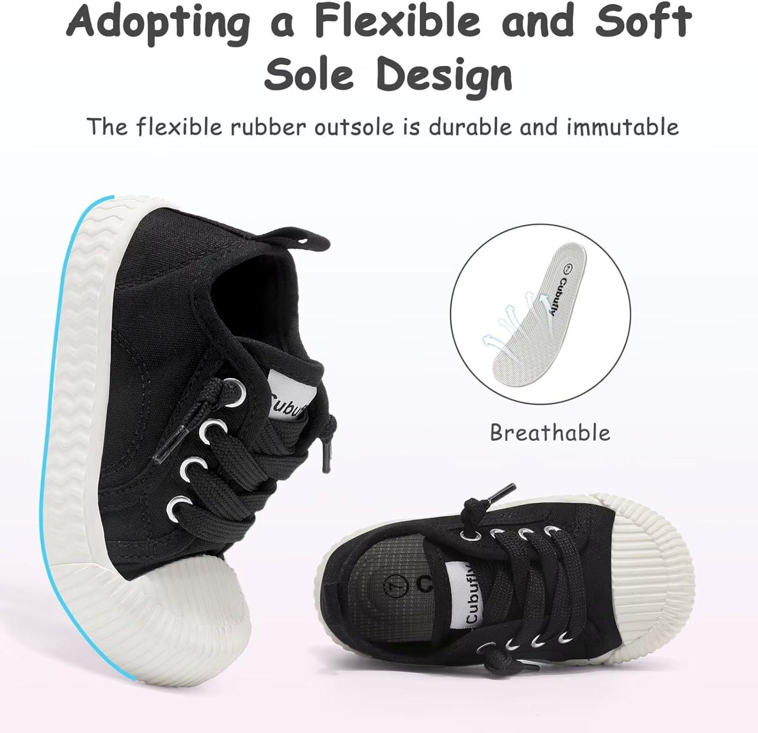 imageToddler Shoes Boys Girls Slip On Canvas SneakersBlack