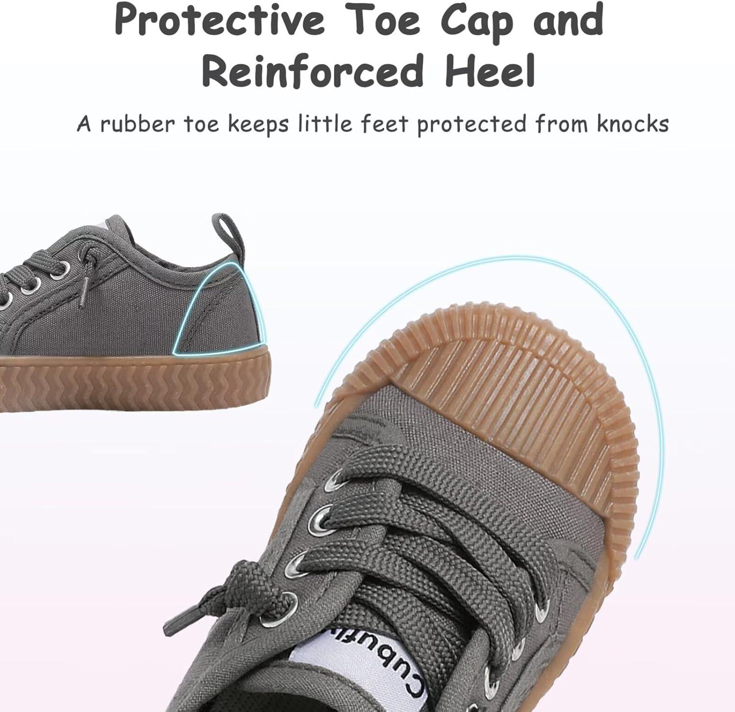 imageToddler Shoes Boys Girls Slip On Canvas SneakersGrey