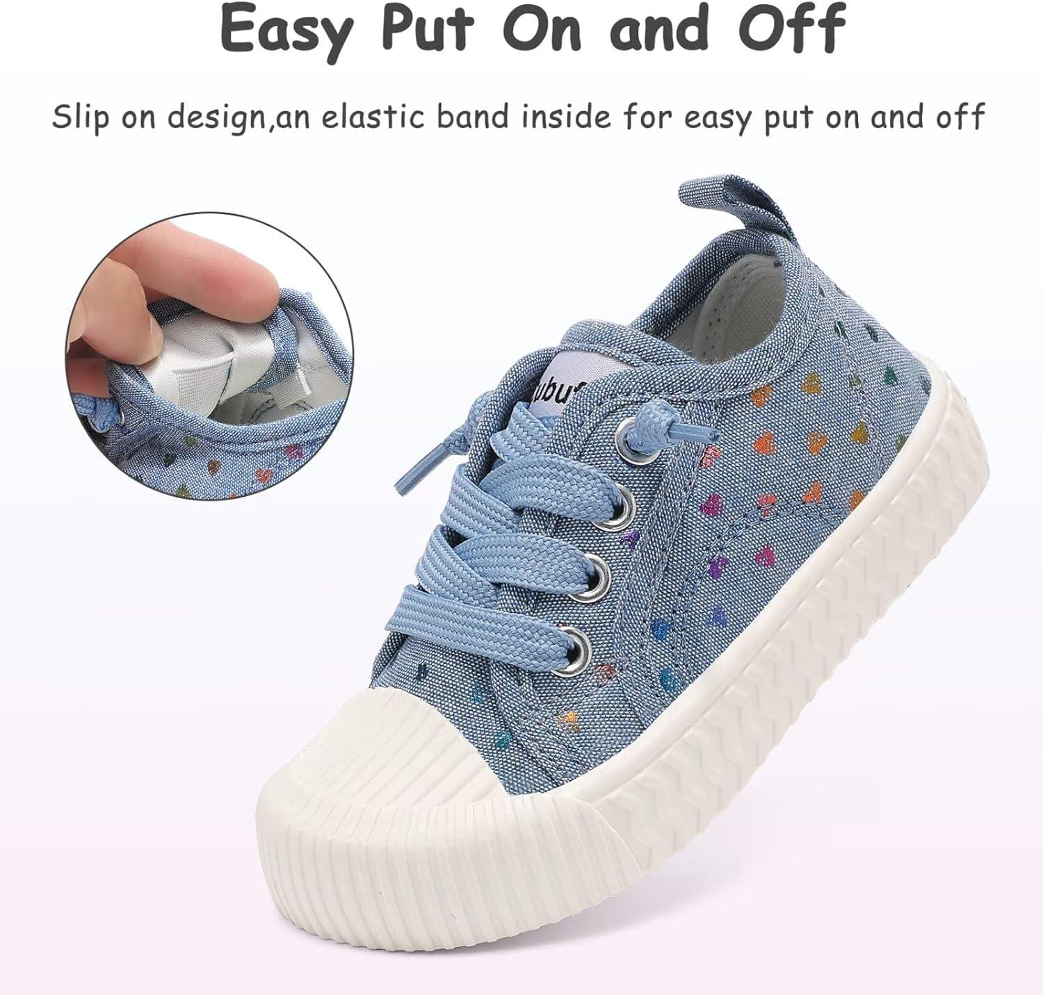 imageToddler Shoes Boys Girls Slip On Canvas SneakersHeart