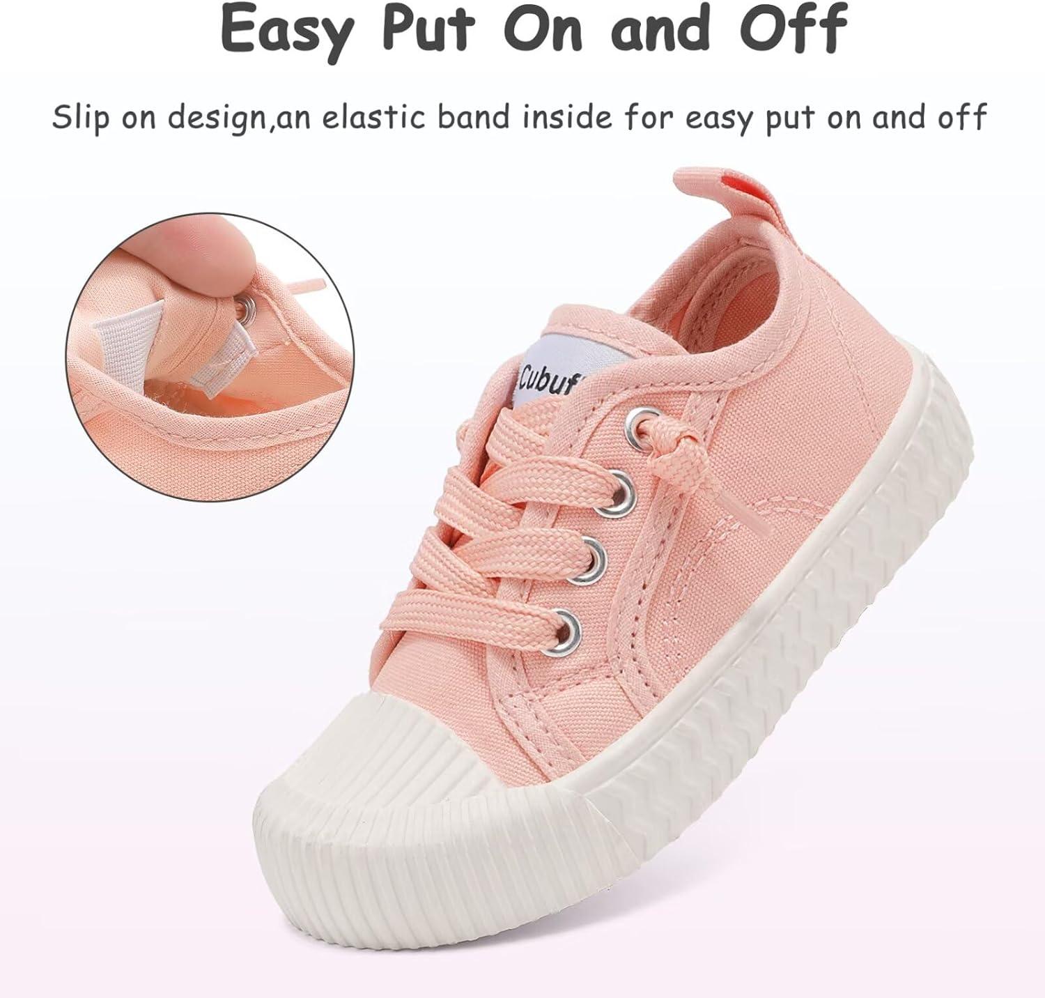 imageToddler Shoes Boys Girls Slip On Canvas SneakersPink