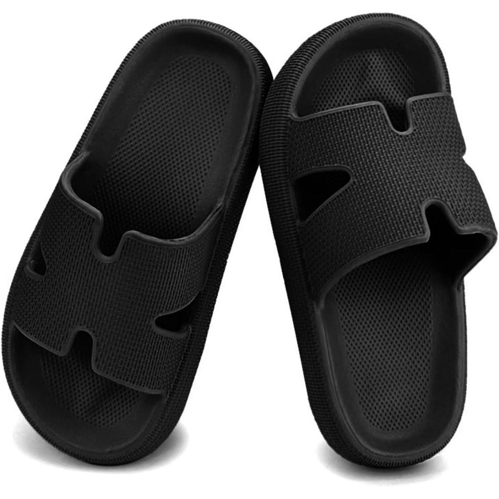 imageCubufly Cloud Slides for KidsBoys Girls Shower Slippers Slip on SandalsNonSlip Open Toe Pillow Slippers SandalsQuick Drying Summer Beach Pool ShoesDark
