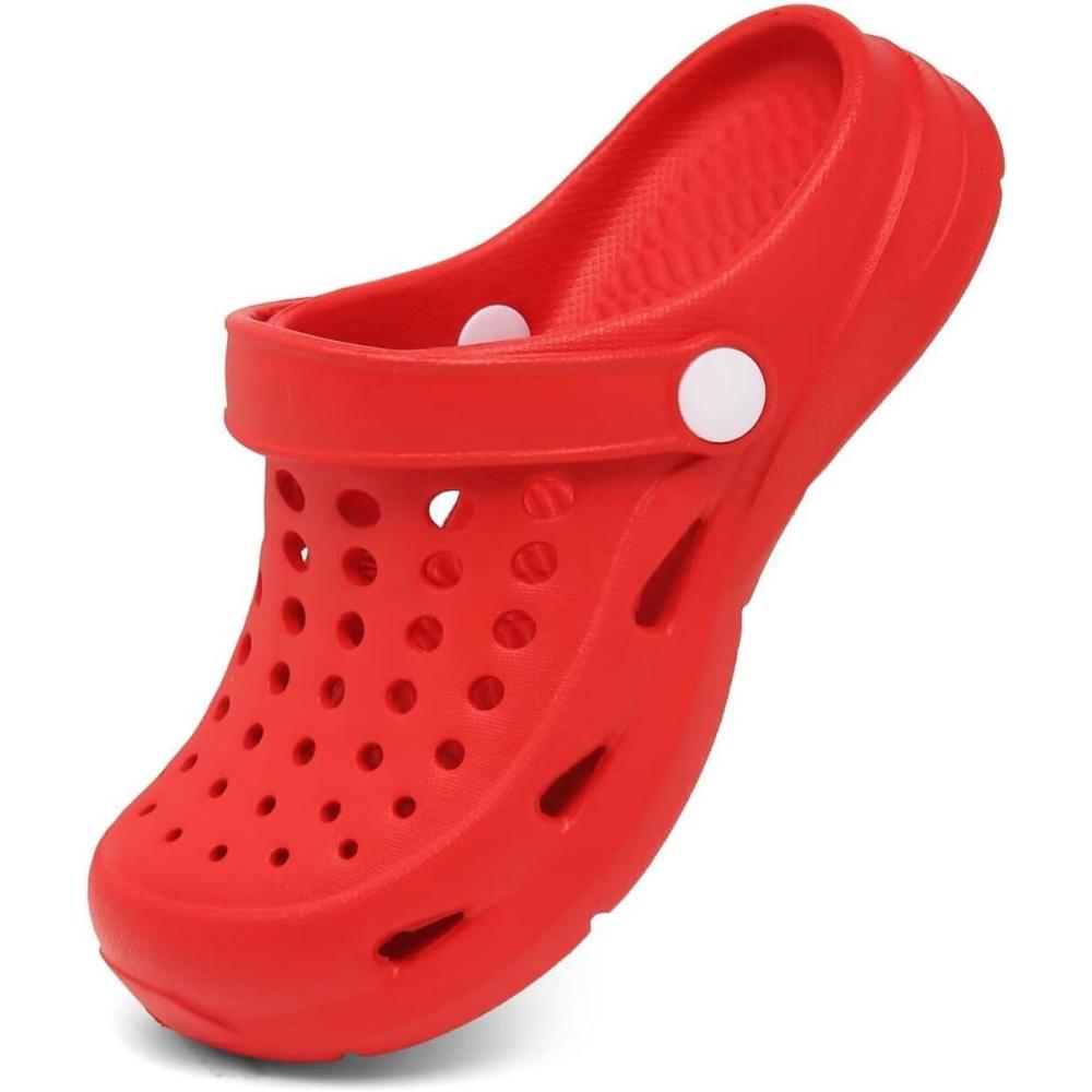 imageCubufly Kid Garden Clogs Slip on Water Shoes Children Sandals for Indoor OutdoorToddlerLittle KidsBig KidsRed