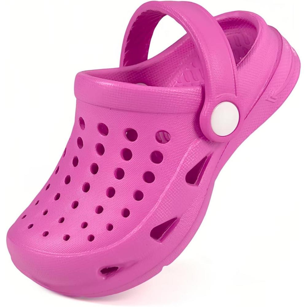 imageCubufly Kid Garden Clogs Slip on Water Shoes Children Sandals for Indoor OutdoorToddlerLittle KidsBig KidsRose Red