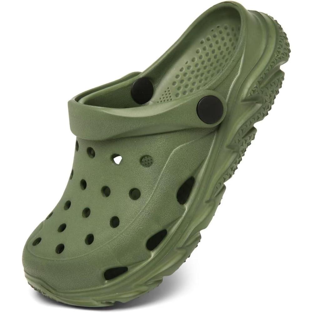 imageCubufly Kids Boys Girls Clog Garden Shoes Slip On Slide Sandals Beach Water Shoes for ToddlerLittle KidBig KidChildrenArmy Green