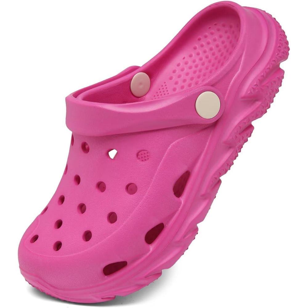 imageCubufly Kids Boys Girls Clog Garden Shoes Slip On Slide Sandals Beach Water Shoes for ToddlerLittle KidBig KidChildrenRose Red