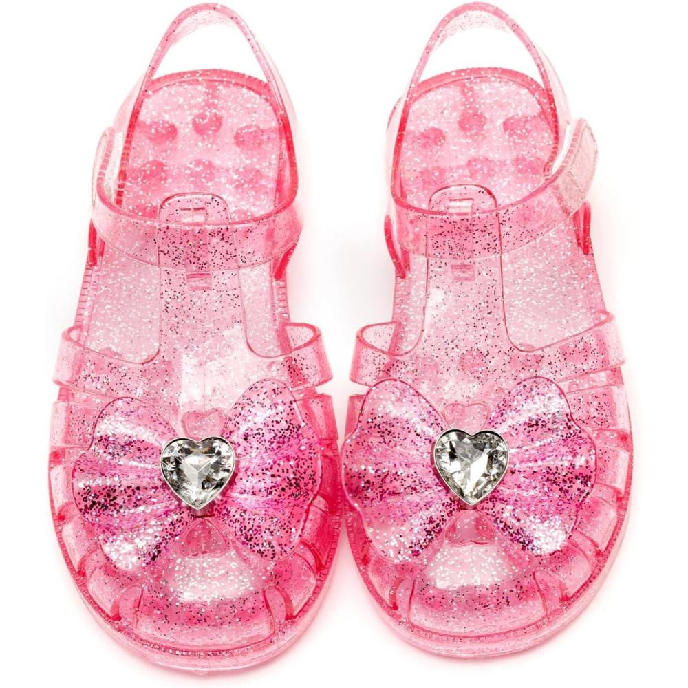 imageGirls Jelly Sandals Summer Costume Princess Dress Flat Breathable Waterproof Fisherman Gladiator Shoes For Girl Closed Toe Beach FlatSandals For Toddler Little Kid Big KidsDiamond Pink