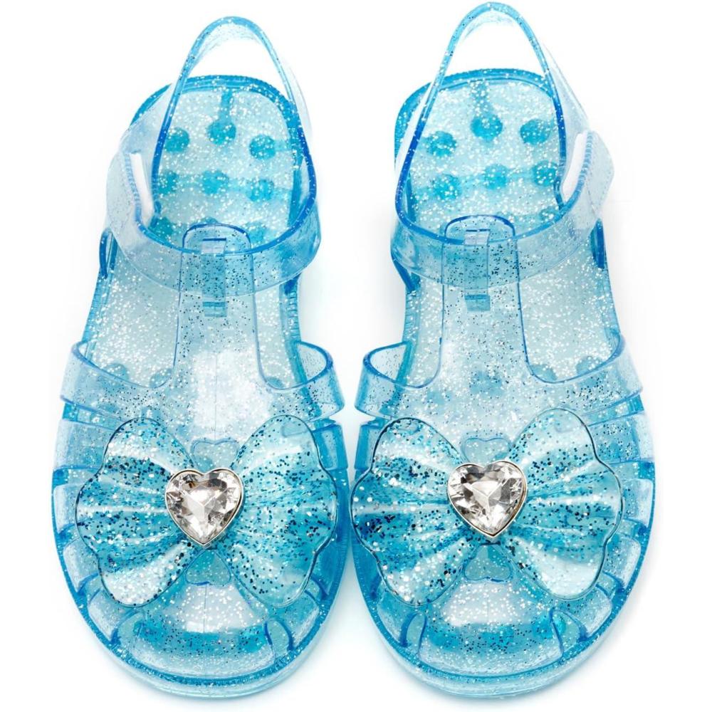 imageGirls Jelly Sandals Summer Costume Princess Dress Flat Breathable Waterproof Fisherman Gladiator Shoes For Girl Closed Toe Beach FlatSandals For Toddler Little Kid Big KidsDiamond Blue