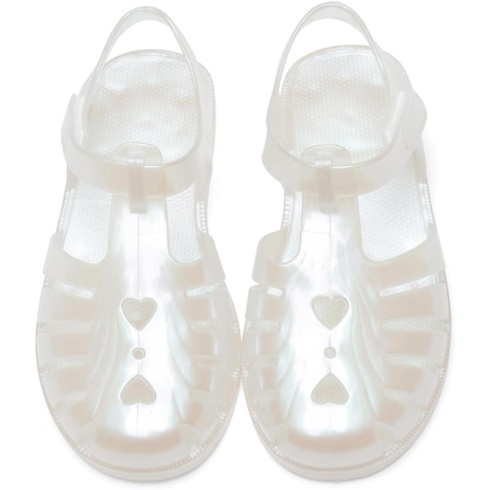 imageGirls Jelly Sandals Summer Costume Princess Dress Flat Breathable Waterproof Fisherman Gladiator Shoes For Girl Closed Toe Beach FlatSandals For Toddler Little Kid Big KidsPearl