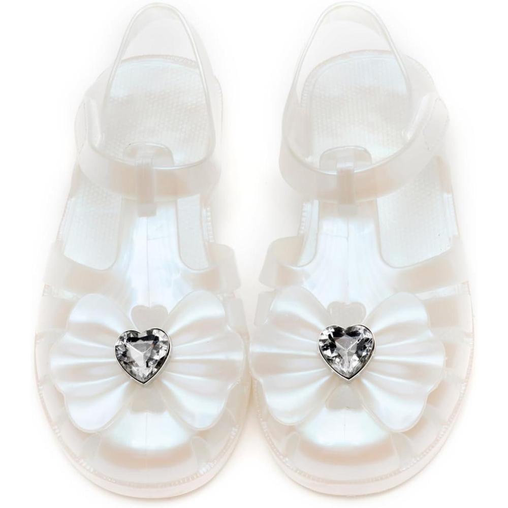 imageGirls Jelly Sandals Summer Costume Princess Dress Flat Breathable Waterproof Fisherman Gladiator Shoes For Girl Closed Toe Beach FlatSandals For Toddler Little Kid Big KidsSeashell White