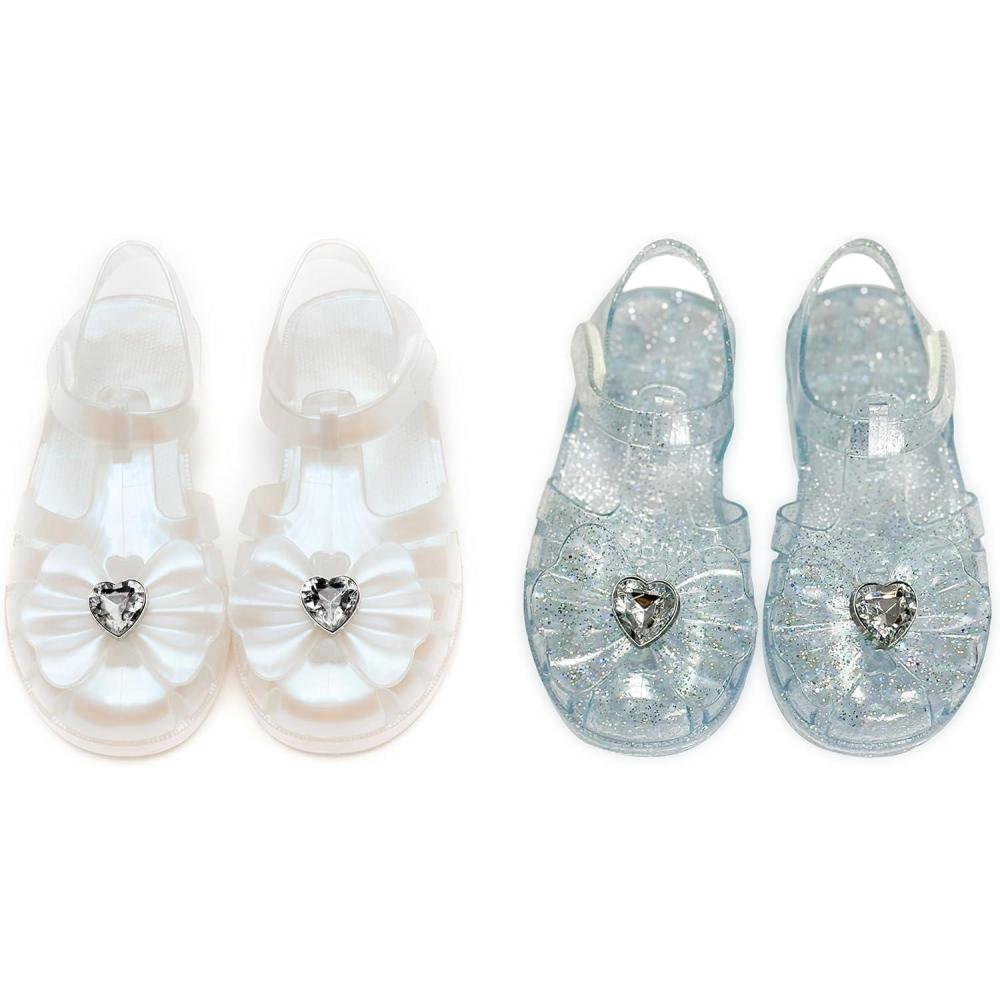 imageJelly Sandals For Toddler Girls Closed Toe Waterproof Bow Flat Shoes For Little Kids Big Girl Random Pack Blind Box Pearly White Or Glitter Transparent Color