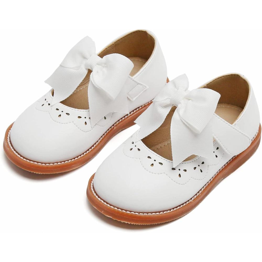 imageKolan Todder Little Girls Oxford Shoes Mary Jane TStrap School Uniform Party Dress Flat ShoesKe01white