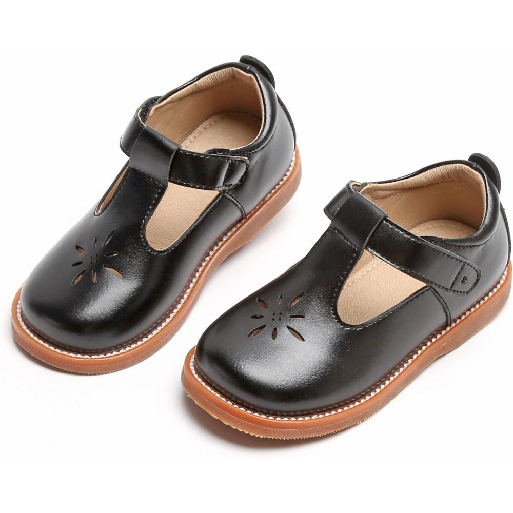 imageKolan Todder Little Girls Oxford Shoes Mary Jane TStrap School Uniform Party Dress Flat ShoesKe02black