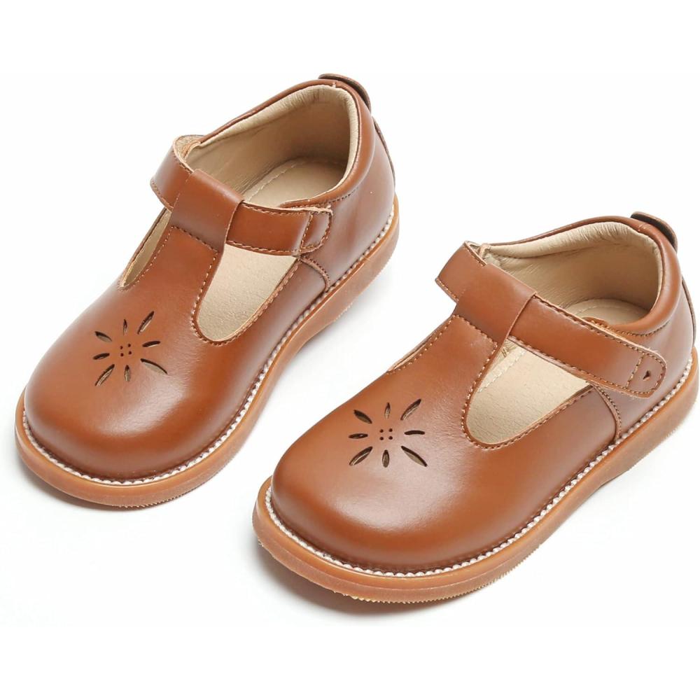 imageKolan Todder Little Girls Oxford Shoes Mary Jane TStrap School Uniform Party Dress Flat ShoesKe02brown