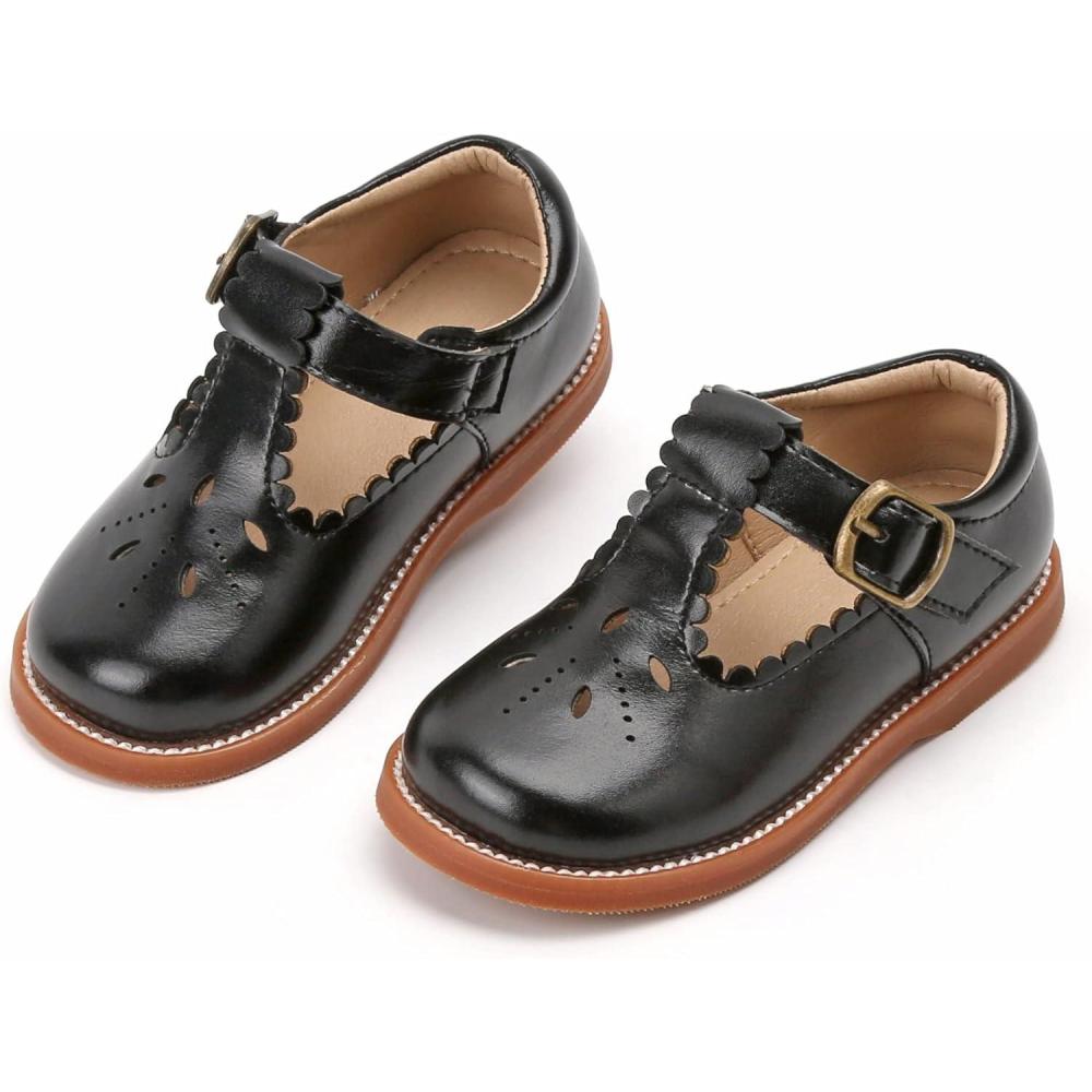 imageKolan Todder Little Girls Oxford Shoes Mary Jane TStrap School Uniform Party Dress Flat ShoesKe03black