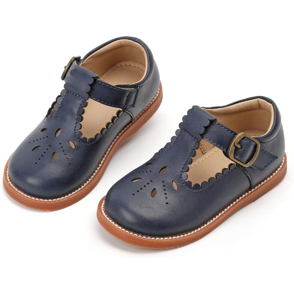 imageKolan Todder Little Girls Oxford Shoes Mary Jane TStrap School Uniform Party Dress Flat ShoesKe03navy Blue