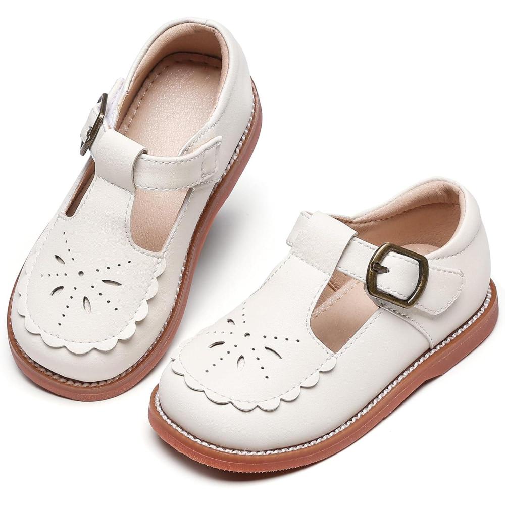imageKolan Todder Little Girls Oxford Shoes Mary Jane TStrap School Uniform Party Dress Flat ShoesKe06white