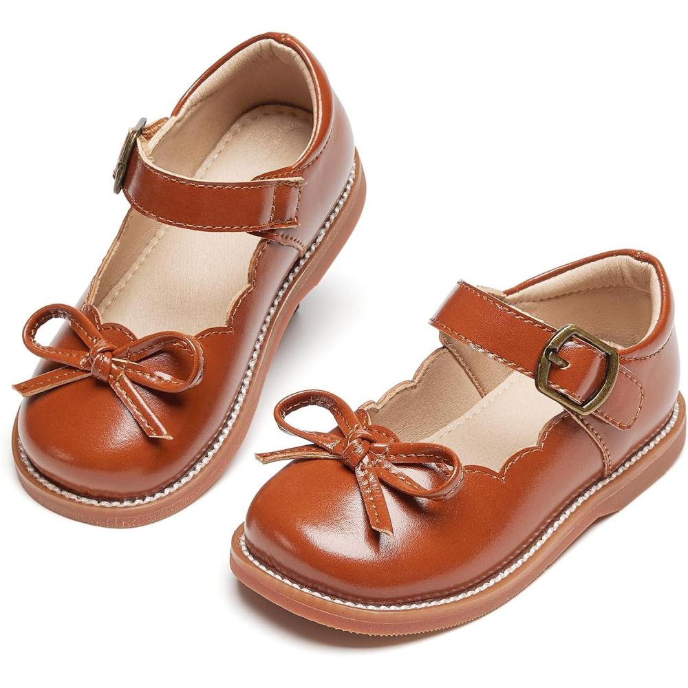 imageKolan Todder Little Girls Oxford Shoes Mary Jane TStrap School Uniform Party Dress Flat ShoesKe07brown