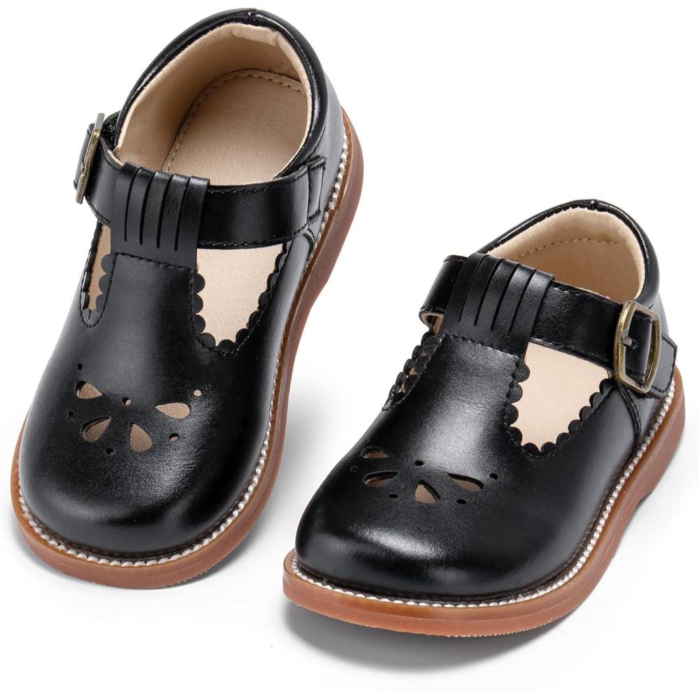 imageKolan Todder Little Girls Oxford Shoes Mary Jane TStrap School Uniform Party Dress Flat ShoesKe10black