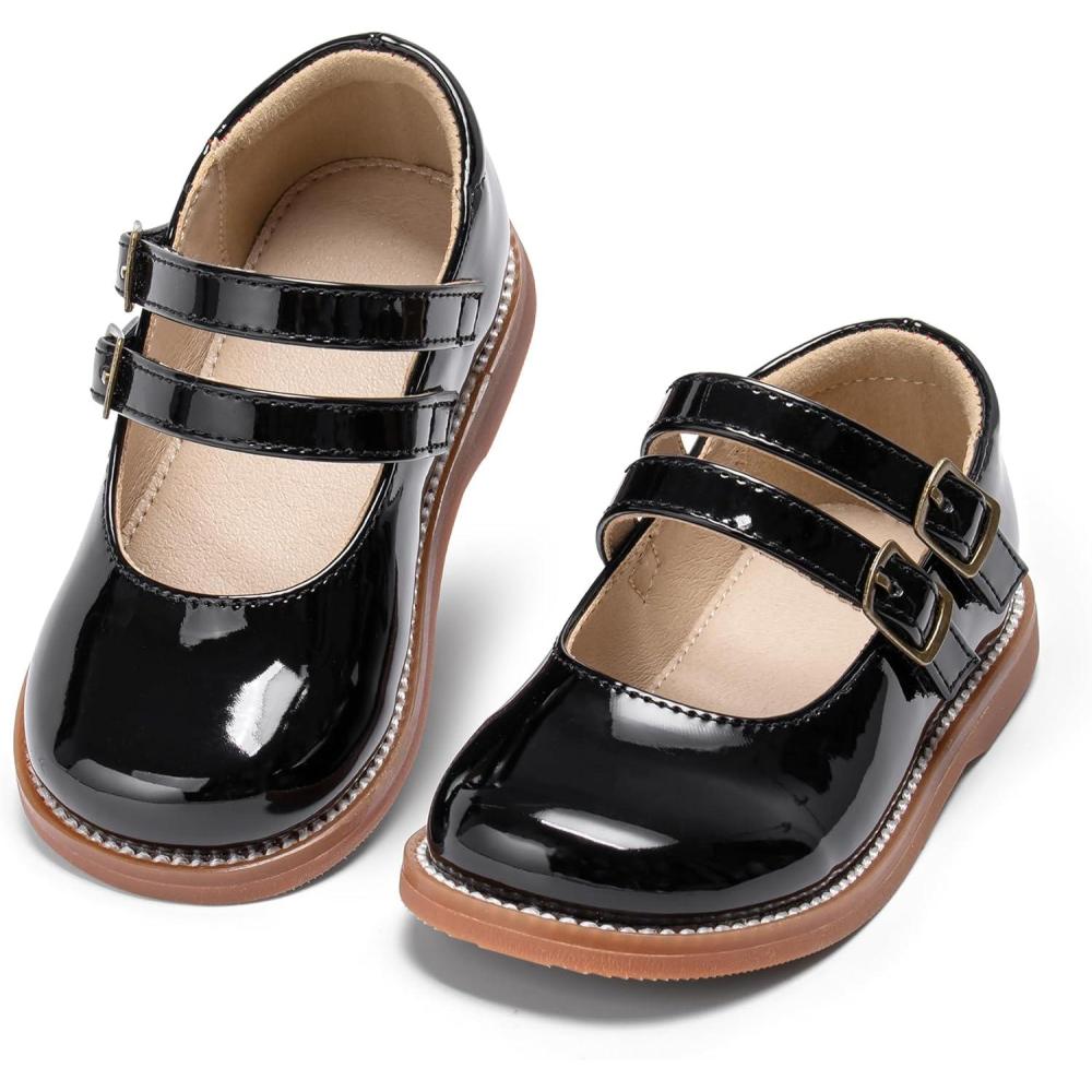 imageKolan Todder Little Girls Oxford Shoes Mary Jane TStrap School Uniform Party Dress Flat ShoesKe11black