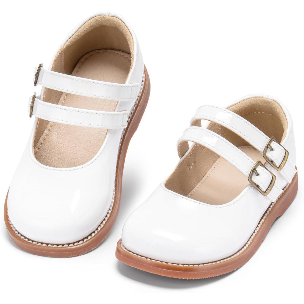 imageKolan Todder Little Girls Oxford Shoes Mary Jane TStrap School Uniform Party Dress Flat ShoesKe11white