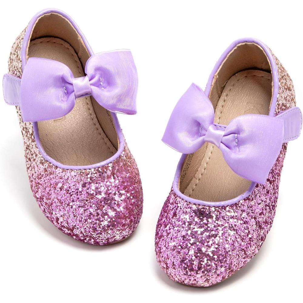 imageKolan Toddler Little Girls Mary Jane Ballet Flat Dress ShoesK328purple
