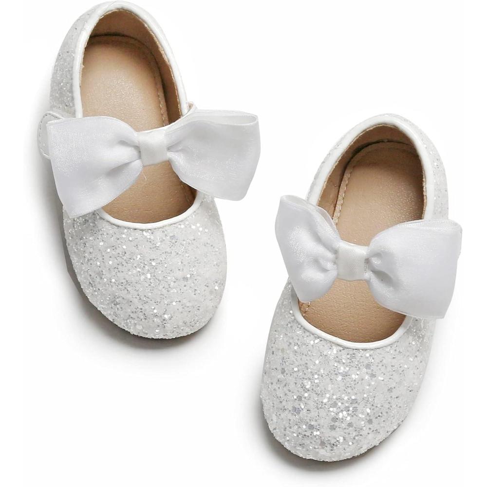 imageKolan Toddler Little Girls Mary Jane Ballet Flat Dress ShoesK328white