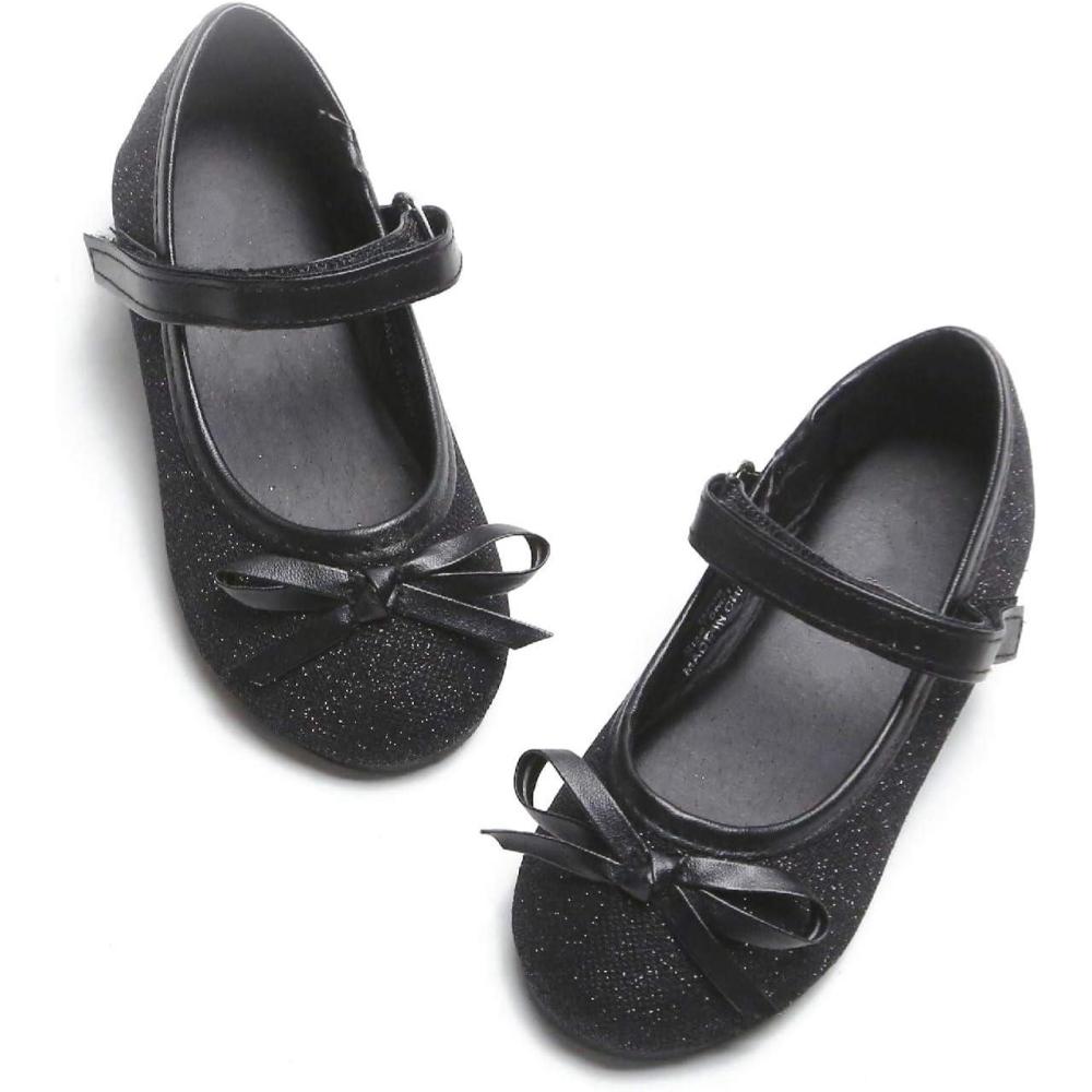 imageKolan Toddler Little Girls Mary Jane Ballet Flat Dress ShoesK708black