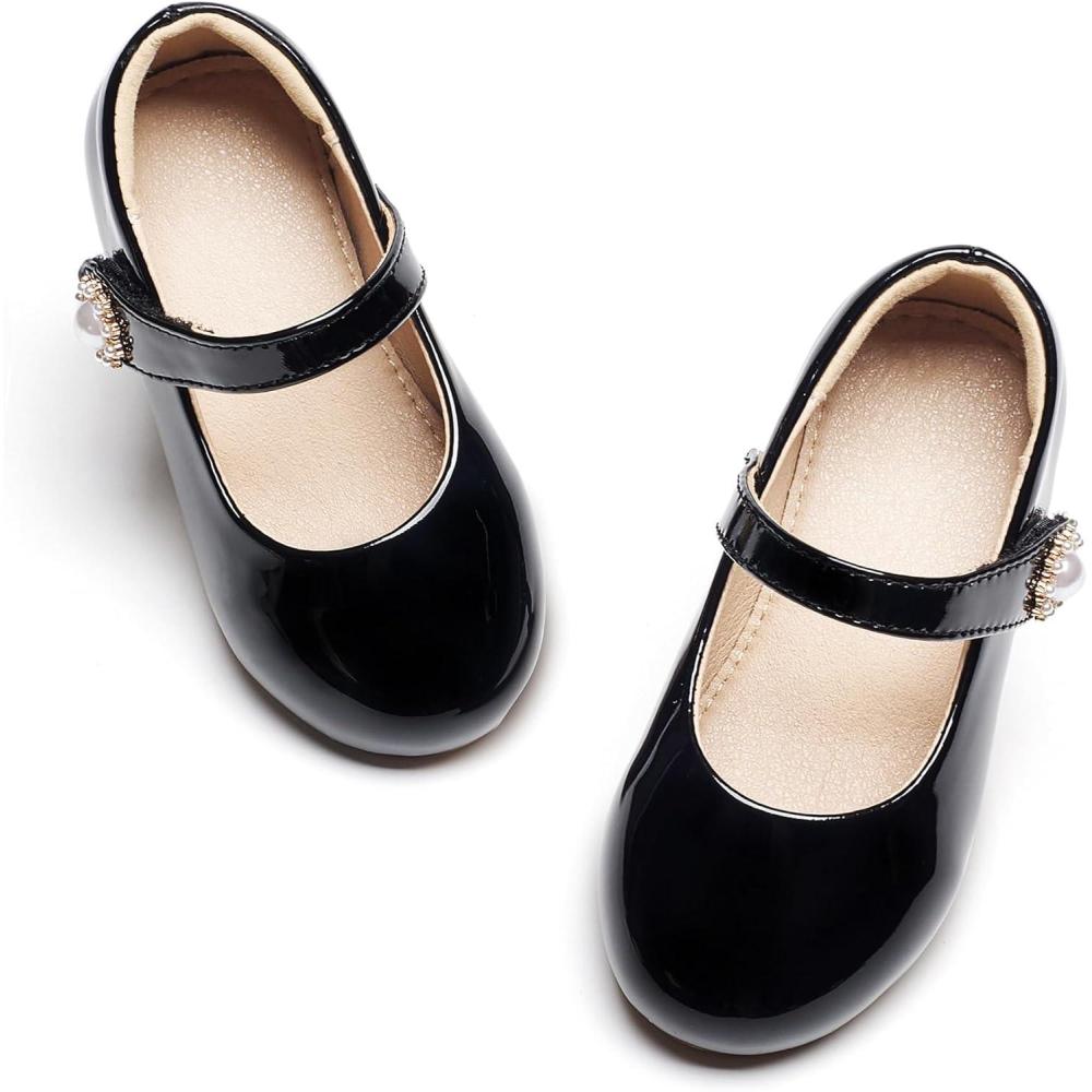 imageKolan Toddler Little Girls Mary Jane Ballet Flat Dress ShoesKf11black