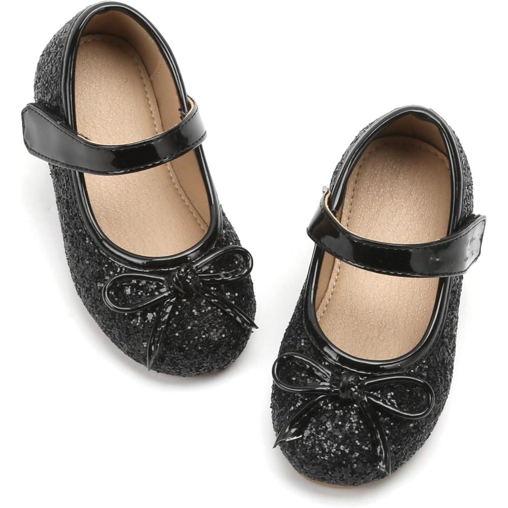 imageKolan Toddler Little Girls Mary Jane Ballet Flat Dress ShoesKf701black