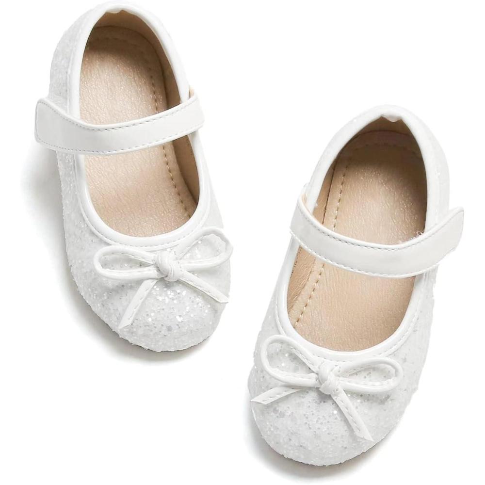 imageKolan Toddler Little Girls Mary Jane Ballet Flat Dress ShoesKf701white