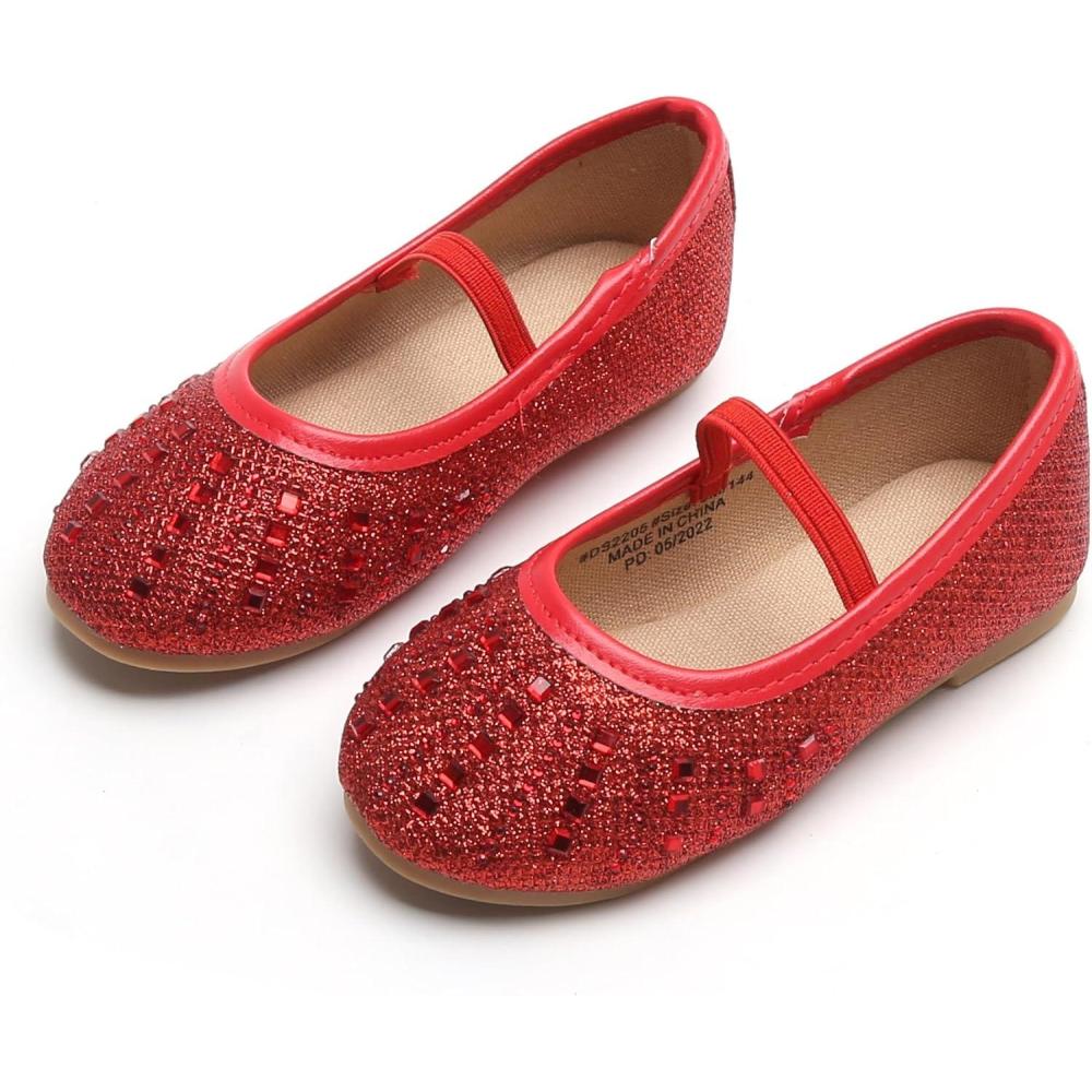 imageKolan Toddler Little Girls Mary Jane Ballet Flat Dress ShoesKh22red