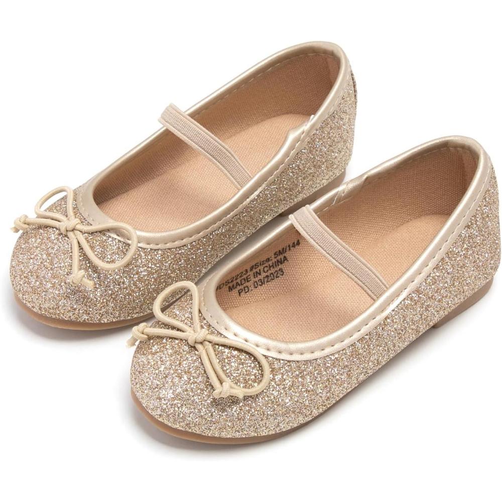 imageKolan Toddler Little Girls Mary Jane Ballet Flat Dress ShoesKh23gold
