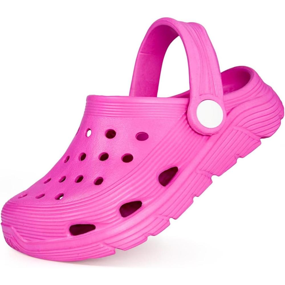 imageToddler Kids Garden Clog Slip On Slide Sandals Beach Water ShoesHot Pink