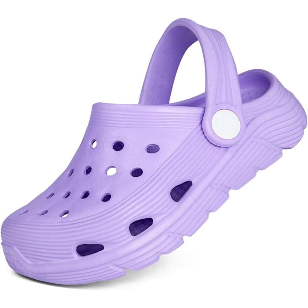 imageToddler Kids Garden Clog Slip On Slide Sandals Beach Water ShoesPurple